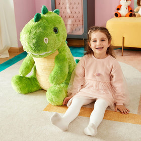IKASA soft dinosaur plush large for cozy bedtime snuggles.