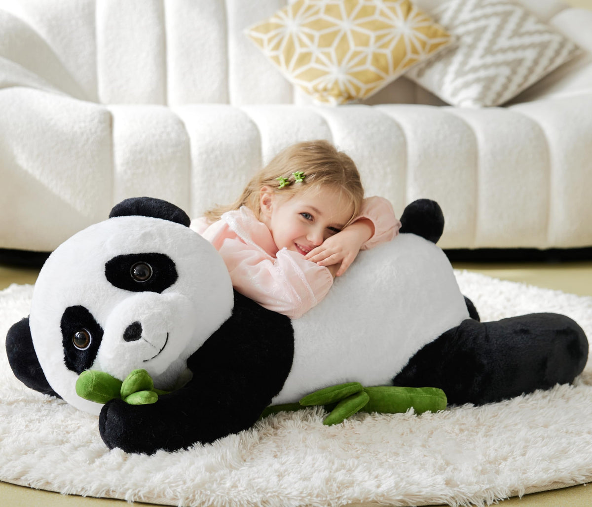 IKASA panda teddy with soft plush fabric for luxurious touch.