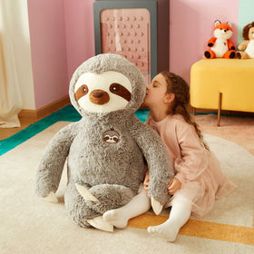 IKASA soft plush sloth 30in inviting gentle cuddles and decor charm