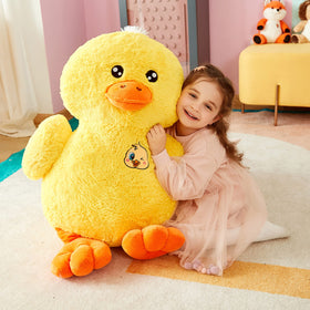 IKASA surface-washable duck plush cleans easily after active play.