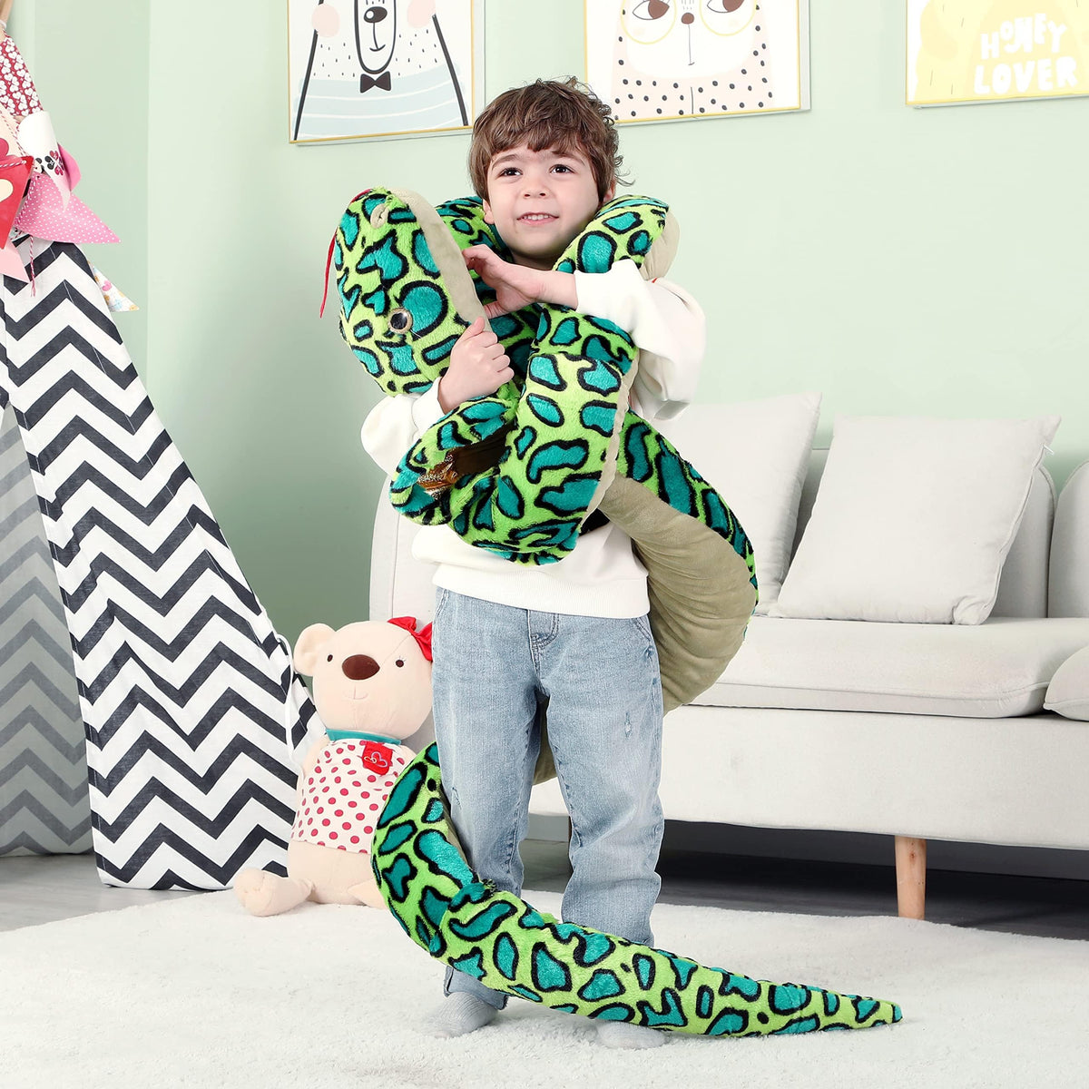 IKASA surface-washable giant plush offers easy cleaning and quick refreshment.