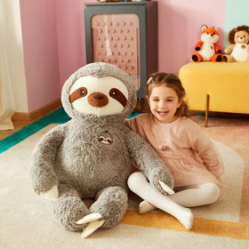 IKASA surface-washable sloth plush 30in easy cleaning after play