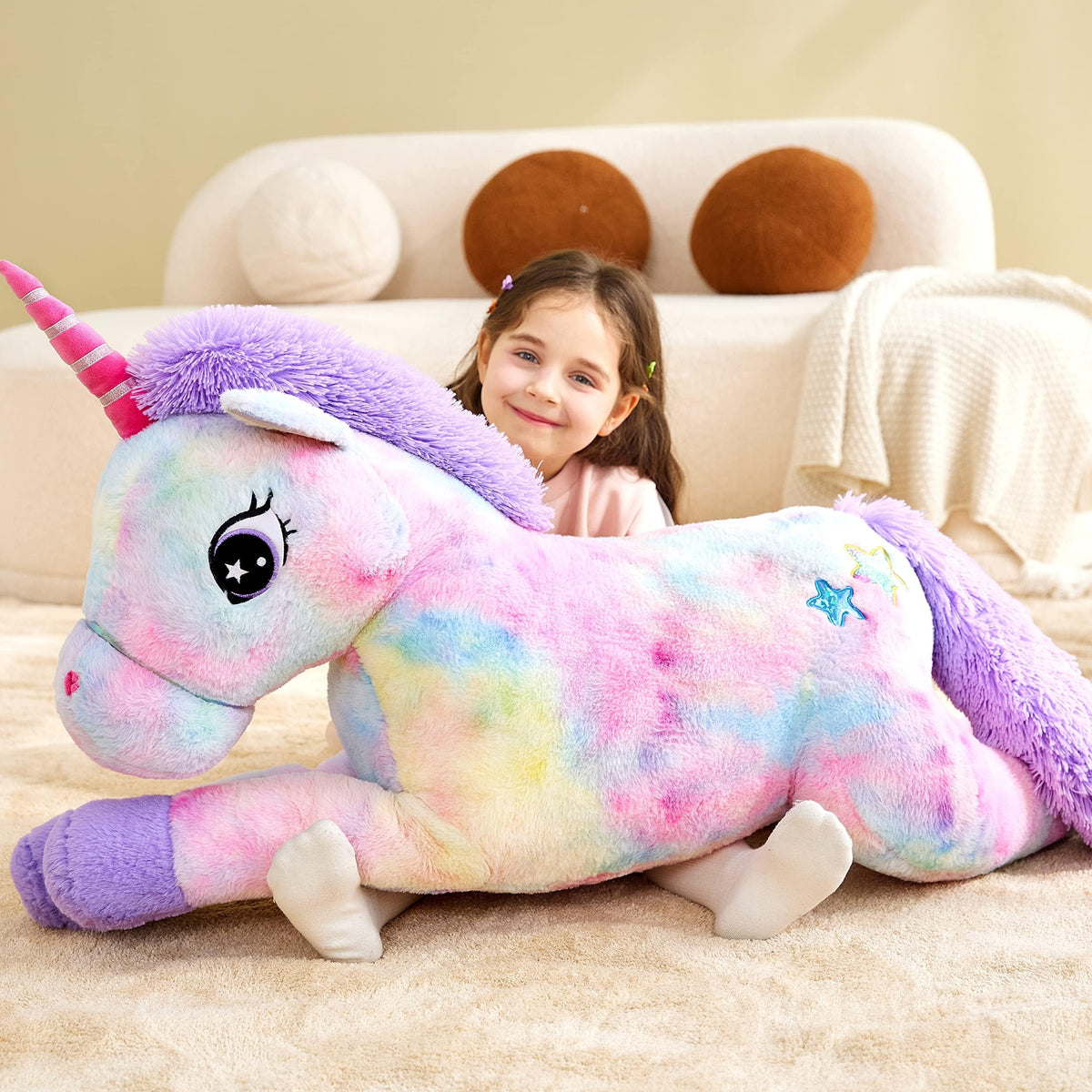 IKASA surface-washable unicorn plush for easy cleaning after adventures