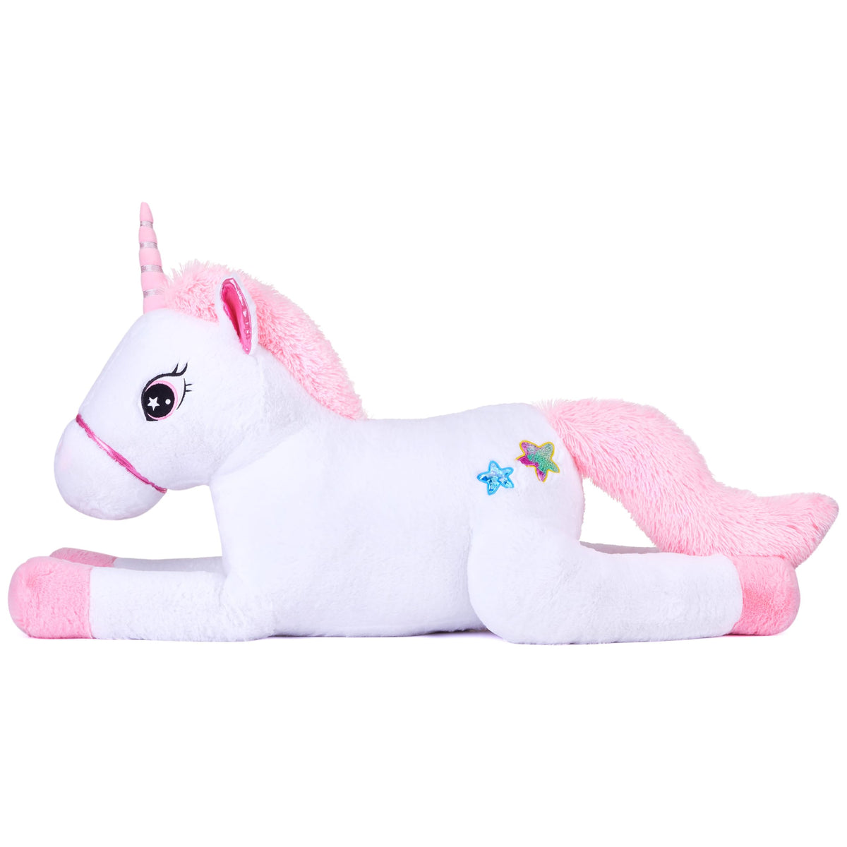 IKASA unicorn plush close-up showing soft fur for comforting hugs