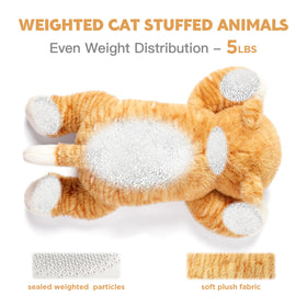 IKASA weighted tabby cat 24in kids gift idea for comforting companionship.