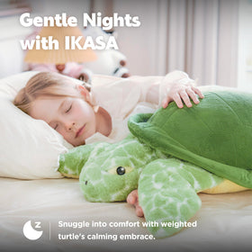 IKASA weighted turtle used for snuggle time and calm moments.