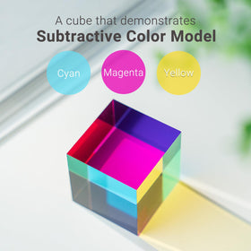 iKeelo Color Cube demonstrates color mixing with cyan, magenta, and yellow faces