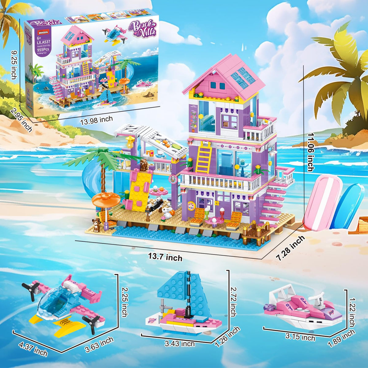 IKKOSYA seaside villa beach volleyball, action-ready feature for sunny playdays