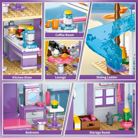 IKKOSYA seaside villa palm trees, brings tropical vibes to kids' construction world