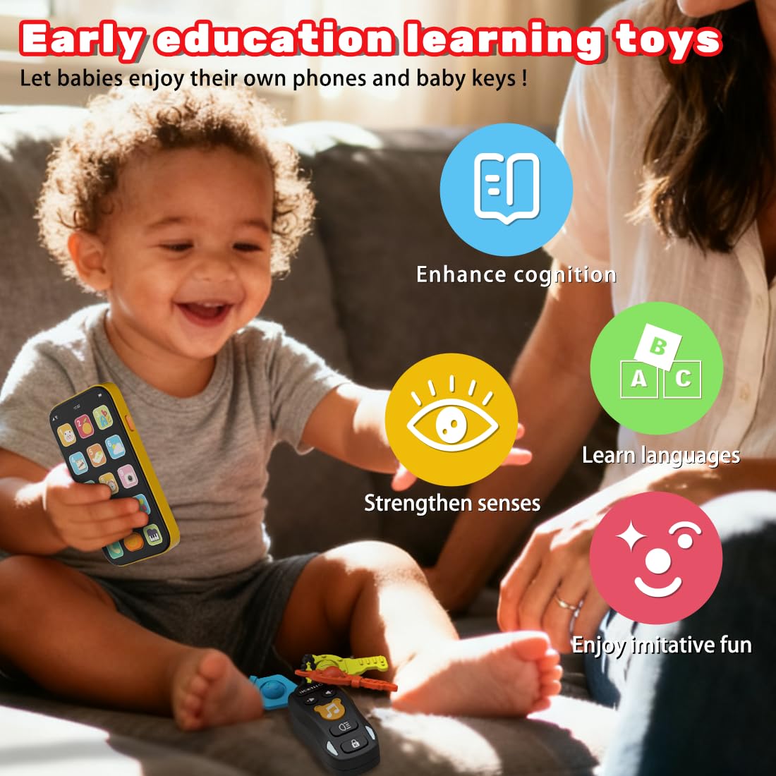 iKOIHO Bilingual Mode Toggle, English and Spanish prompts learning through play.
