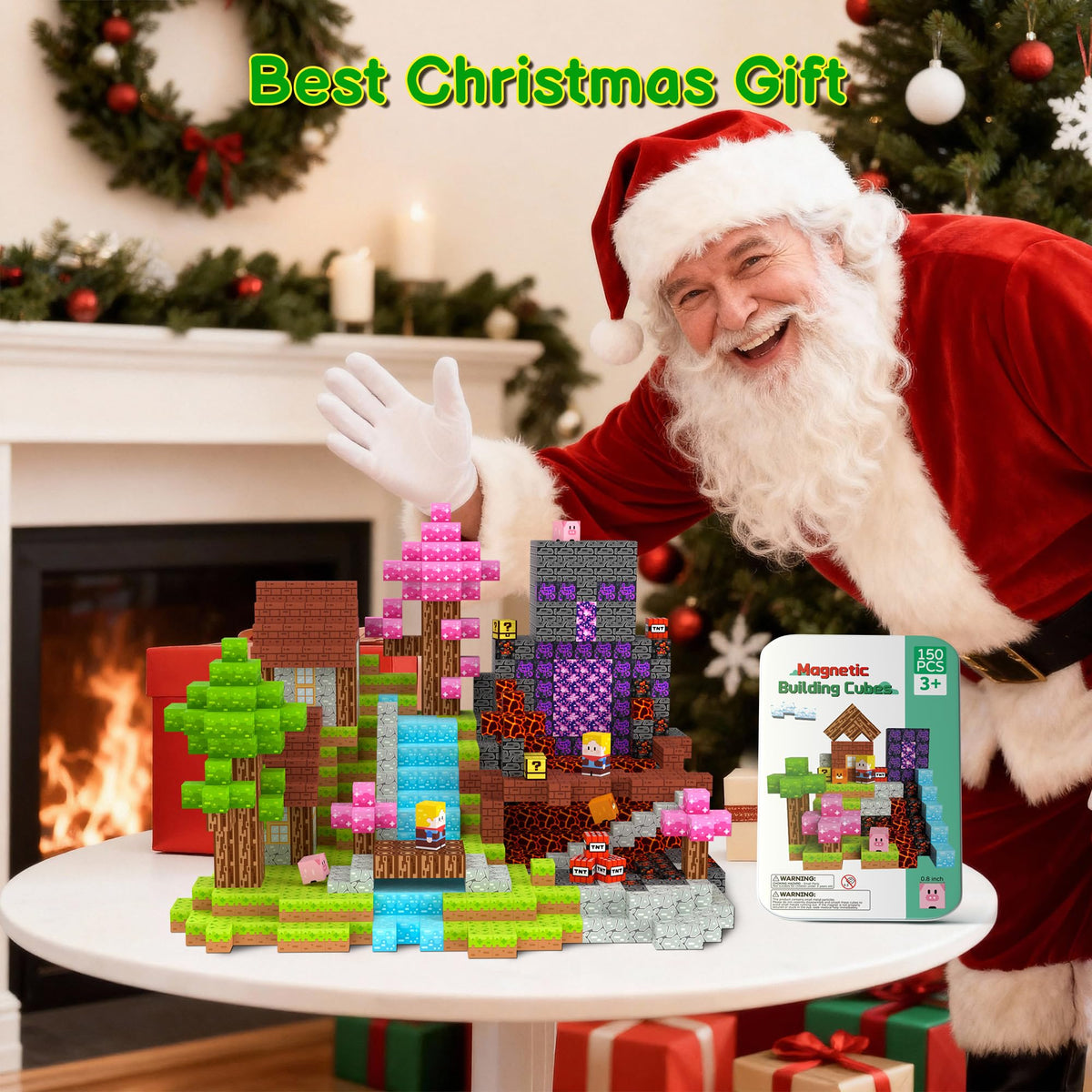 iLacven 150 pieces magnetic cubes in sturdy metal tin ideal for road trips
