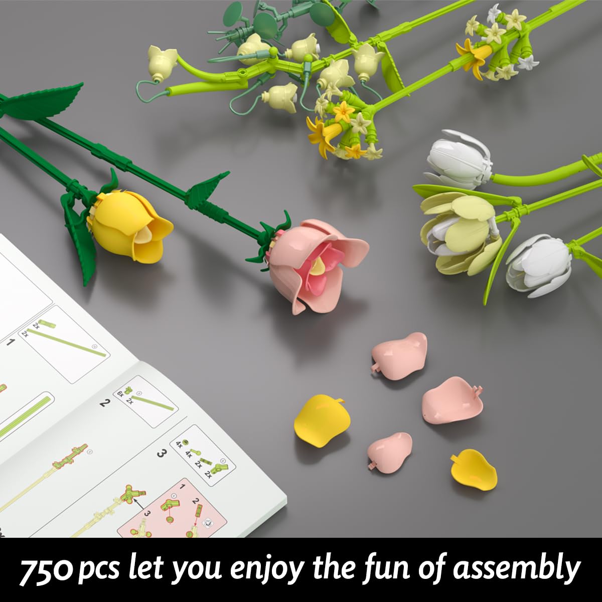 iLacven Adjustable petals and stems for customized bouquet