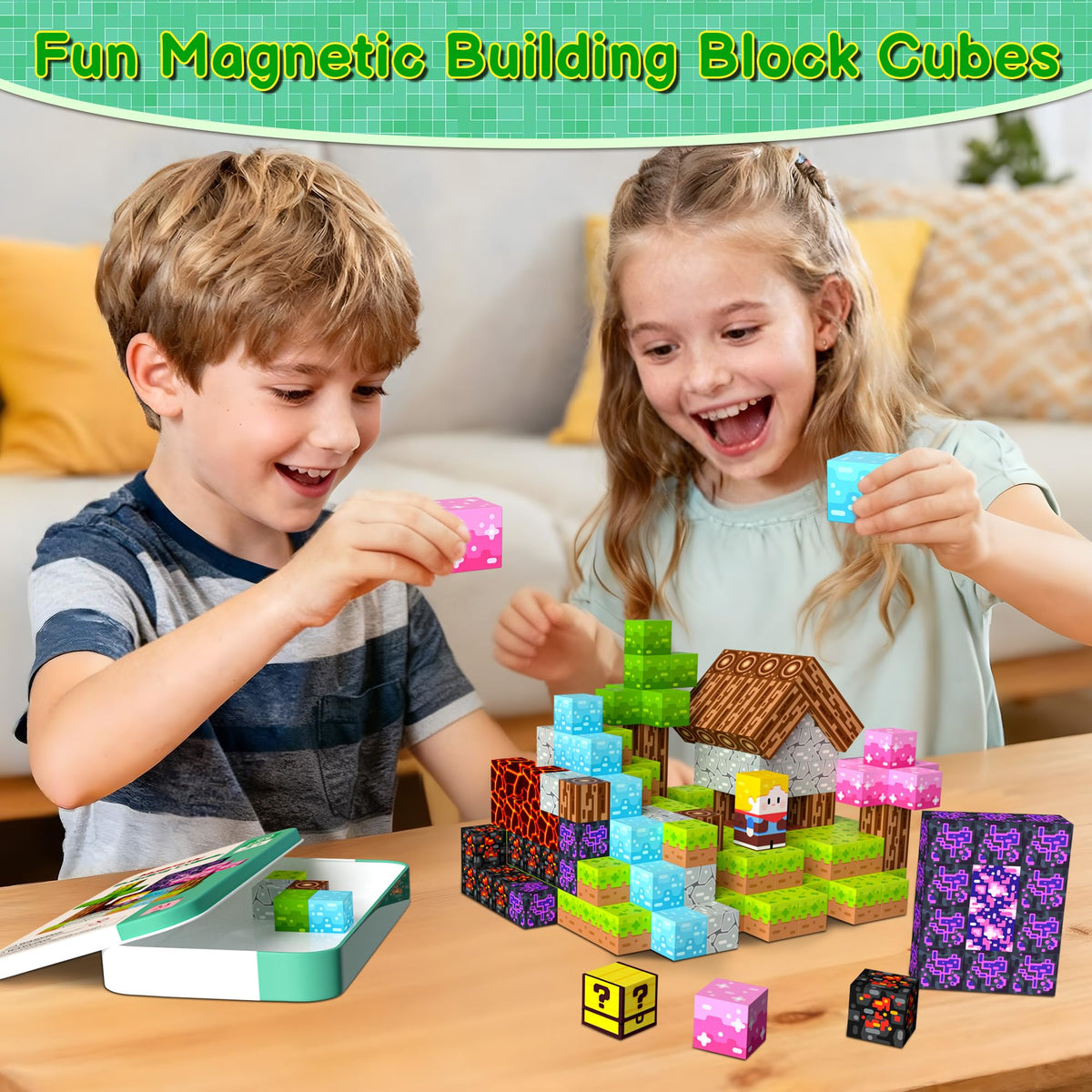 iLacven magnetic blocks make a great gift for kids 3+ with endless build possibilities.
