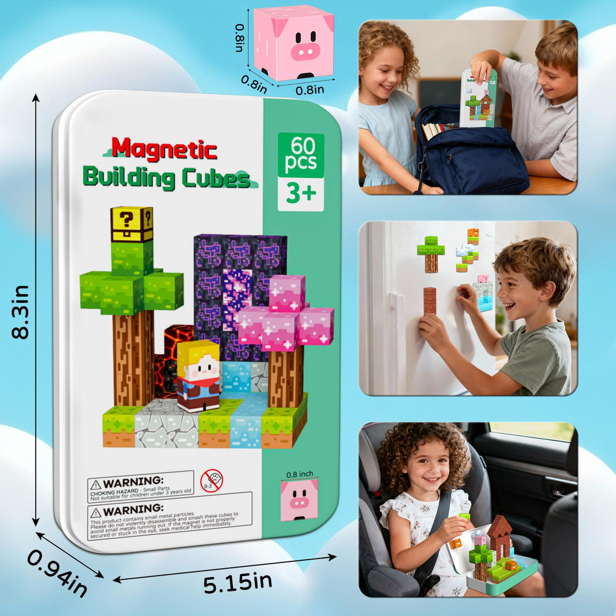 iLacven magnetic blocks promote open-ended play and hands-on learning without screens.