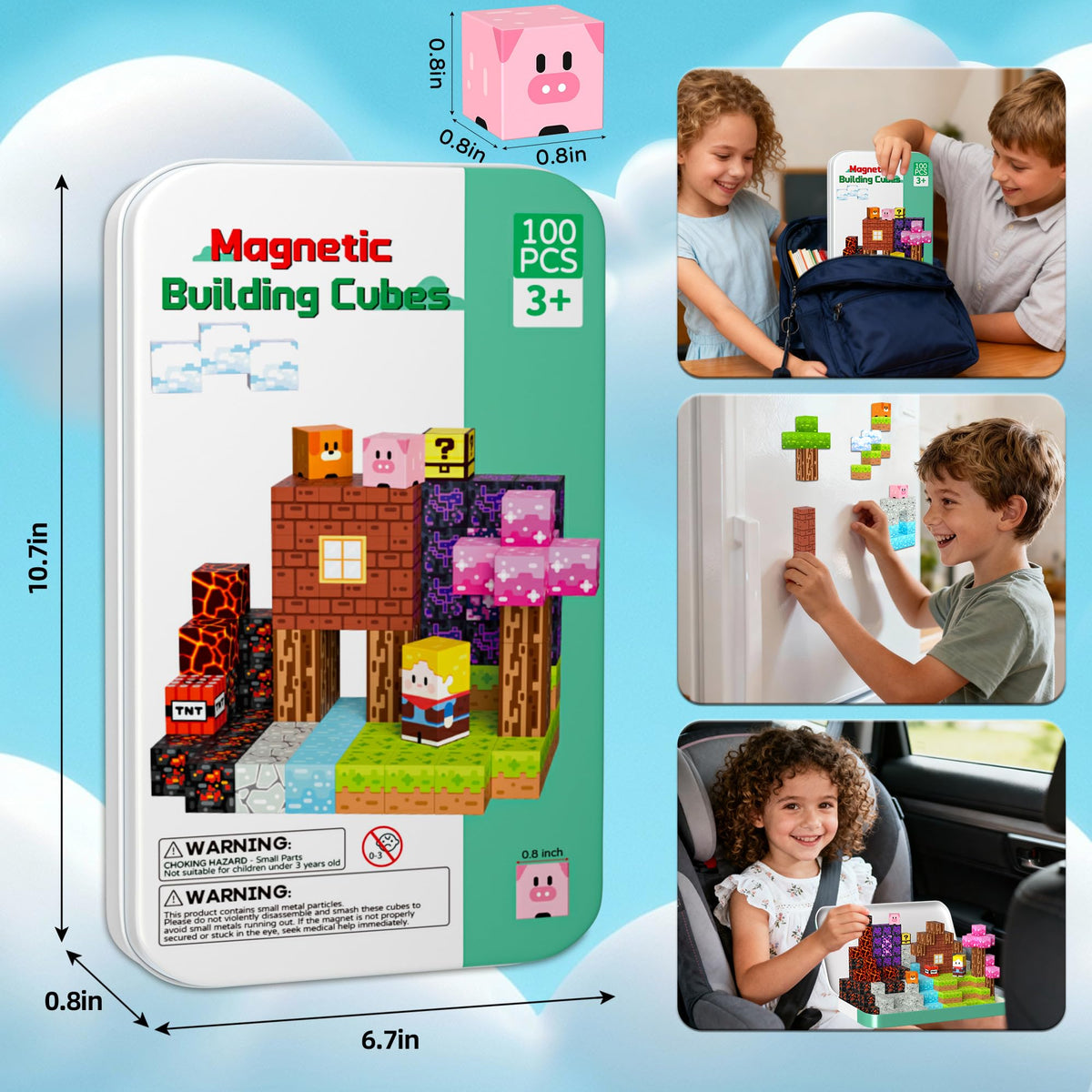 iLacven 0.8-inch cubes close-up emphasizing tactile feel and magnetic connectivity