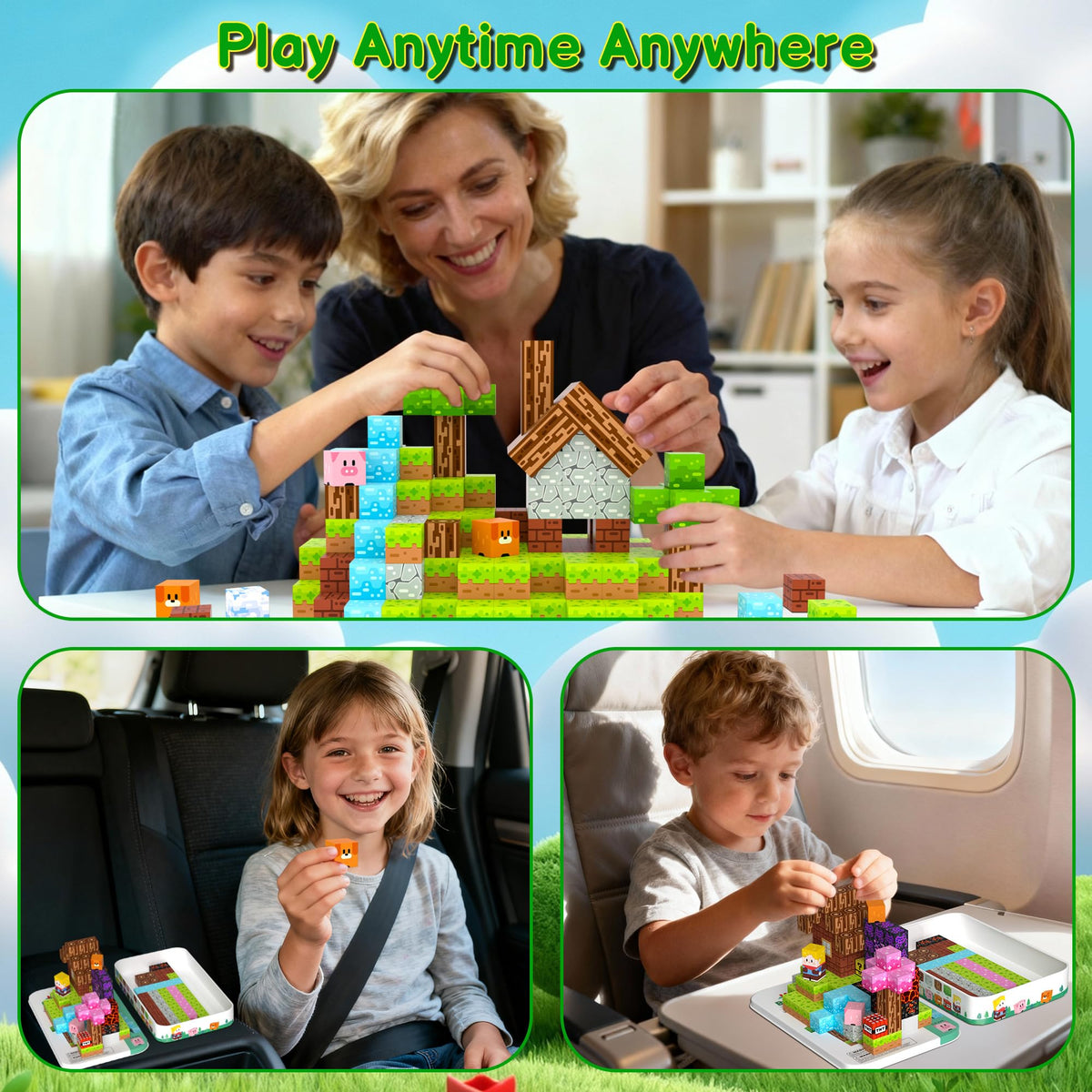 iLacven safe and durable ABS magnetic blocks for kids 4+