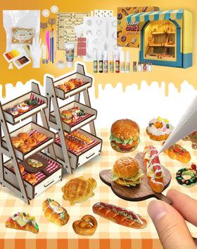 iLAND Air Dry Clay Kit bread molds texture for lifelike mini pastries.
