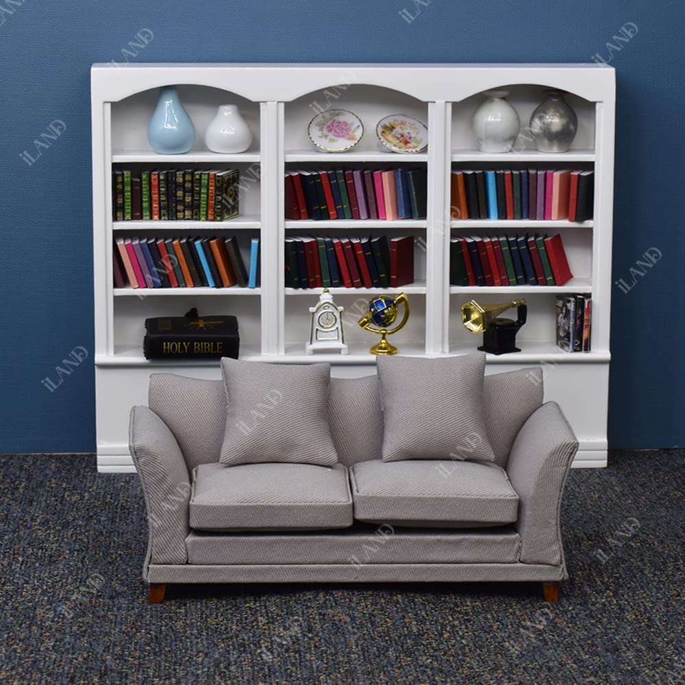 iland dollhouse couch khaki drills back view shows compact footprint and sleek silhouette
