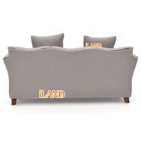 iland dollhouse couch khaki drills pillow detail emphasizes plush padding for realism