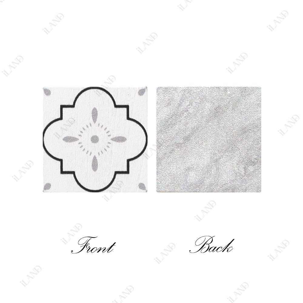 iLAND tile set features grey marble texture for modern dollhouse floors.