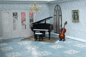 iLAND 1:6 scale flooring adapts to larger dollhouse scenes with detail