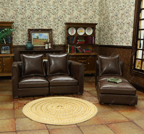 modern brown faux leather finish adds authentic charm to any dollhouse decor