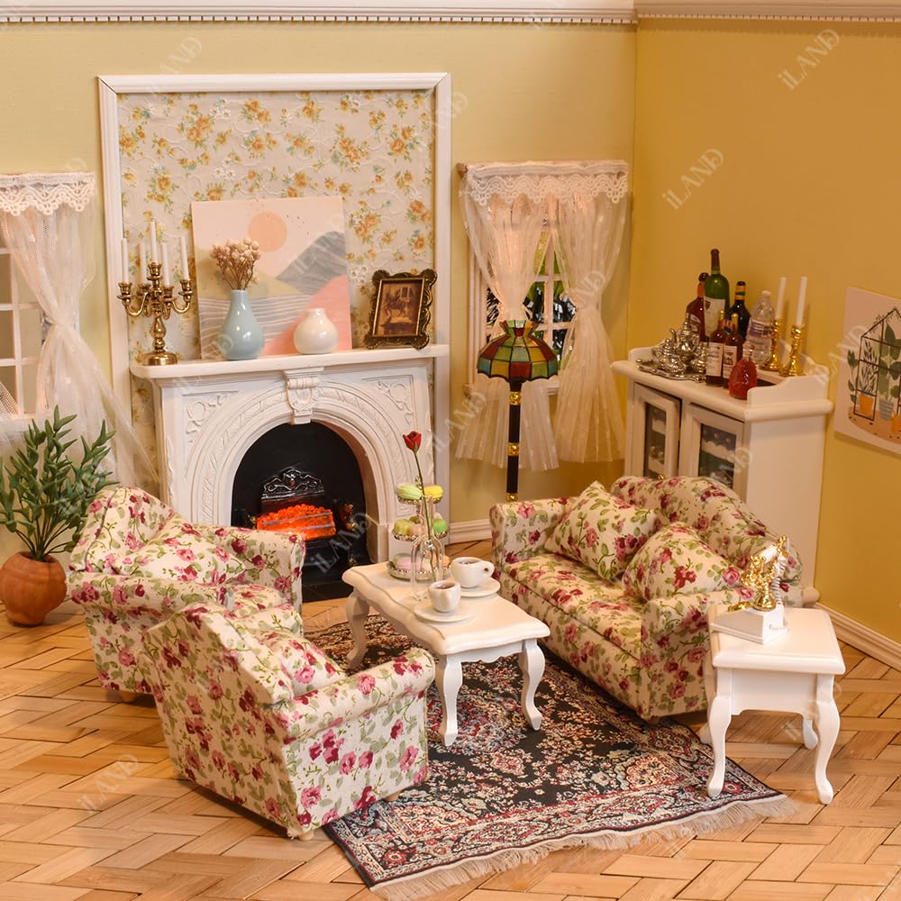 iland mini dollhouse wooden trim detail in white finish