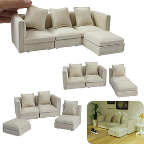 iland 1/12 scale sectional sofa for realistic dollhouse living rooms.