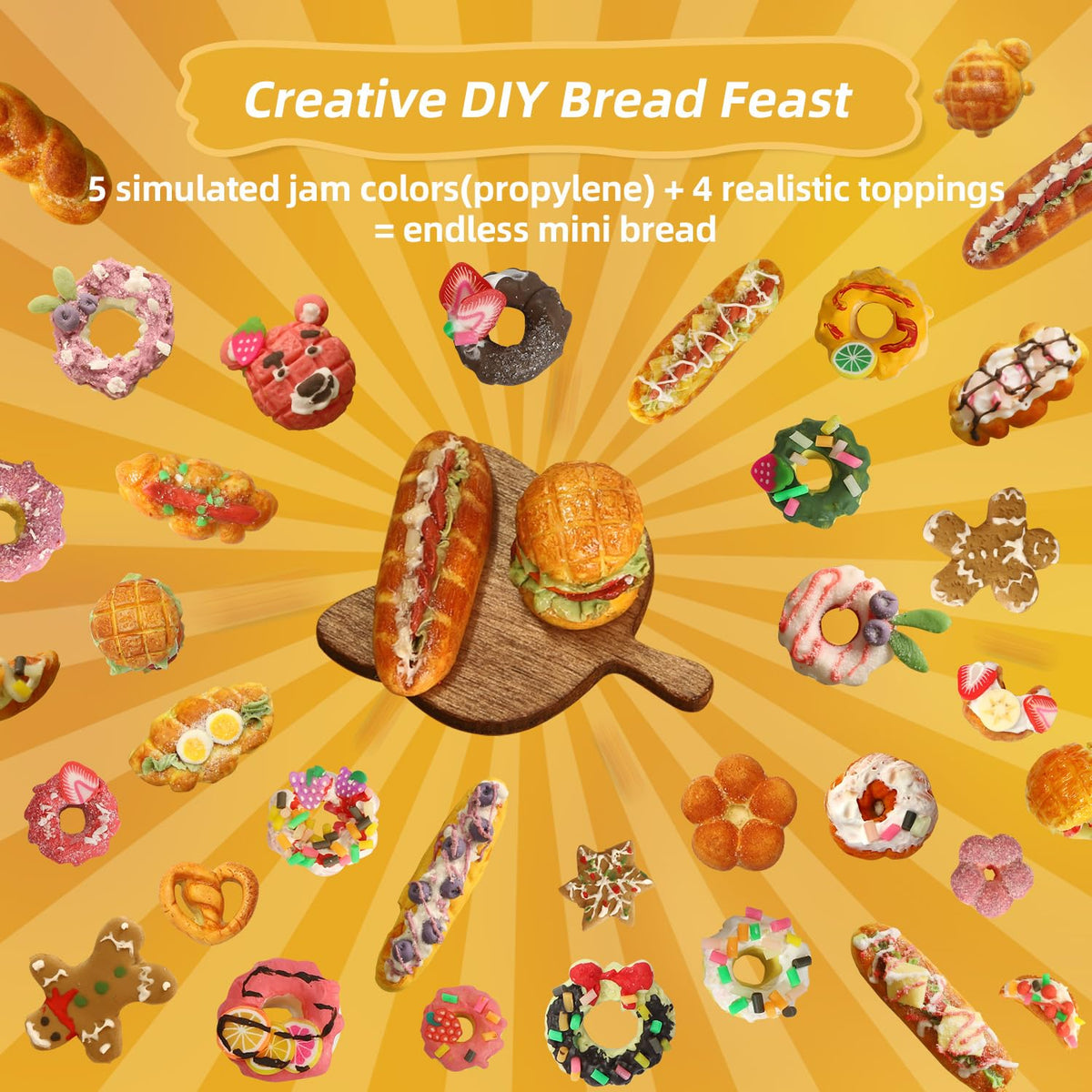 iLAND simulated jam colors and toppings to decorate miniature desserts.
