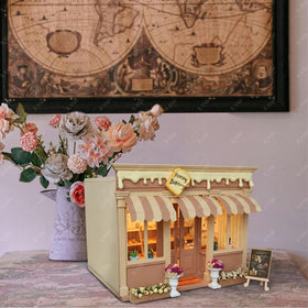 iland Wooden Dollhouse interior with arched windows ready for DIY styling.