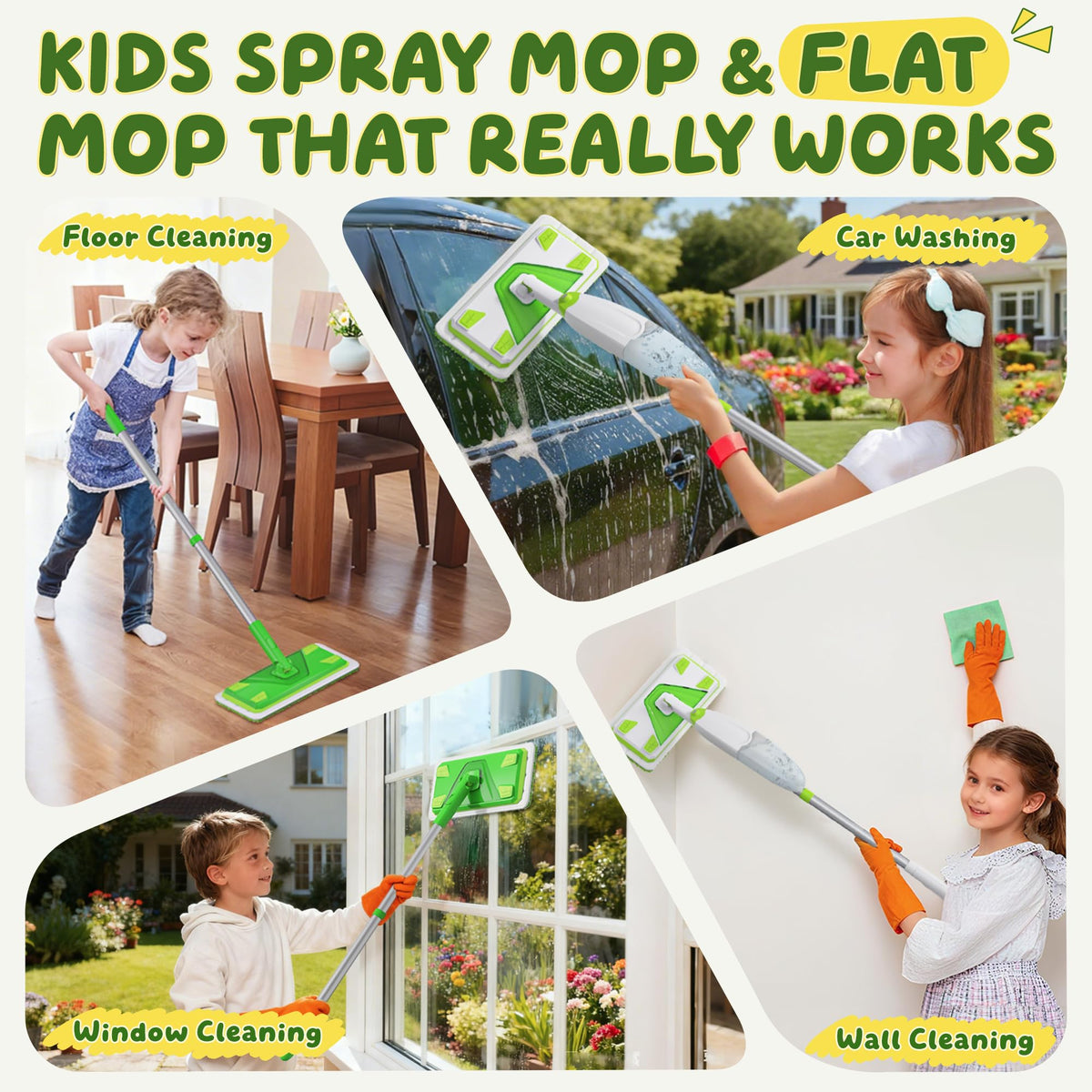 ILAVCLEAN kid-sized mop set promotes practical life skills.