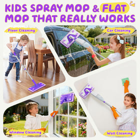 ILAVCLEAN kids sized mop set supports motor skills