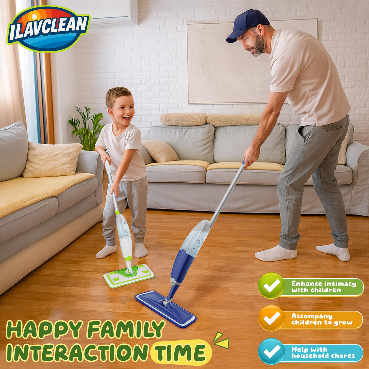 ILAVCLEAN reusable microfiber pad supports sustainable play.