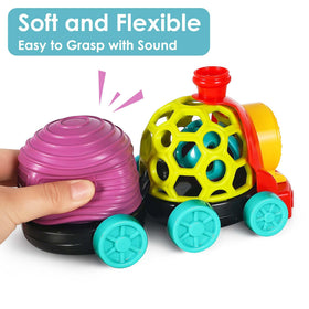 ilearn baby rattle car: compact grip-friendly design for tiny hands