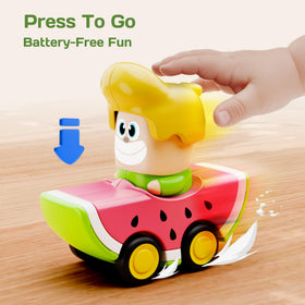iLearn fruit-veggie racer cars inspire color recognition during playtime.