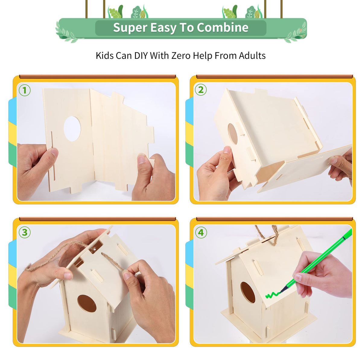 ILHSTY birdhouse kit packaged plywood and smooth boards