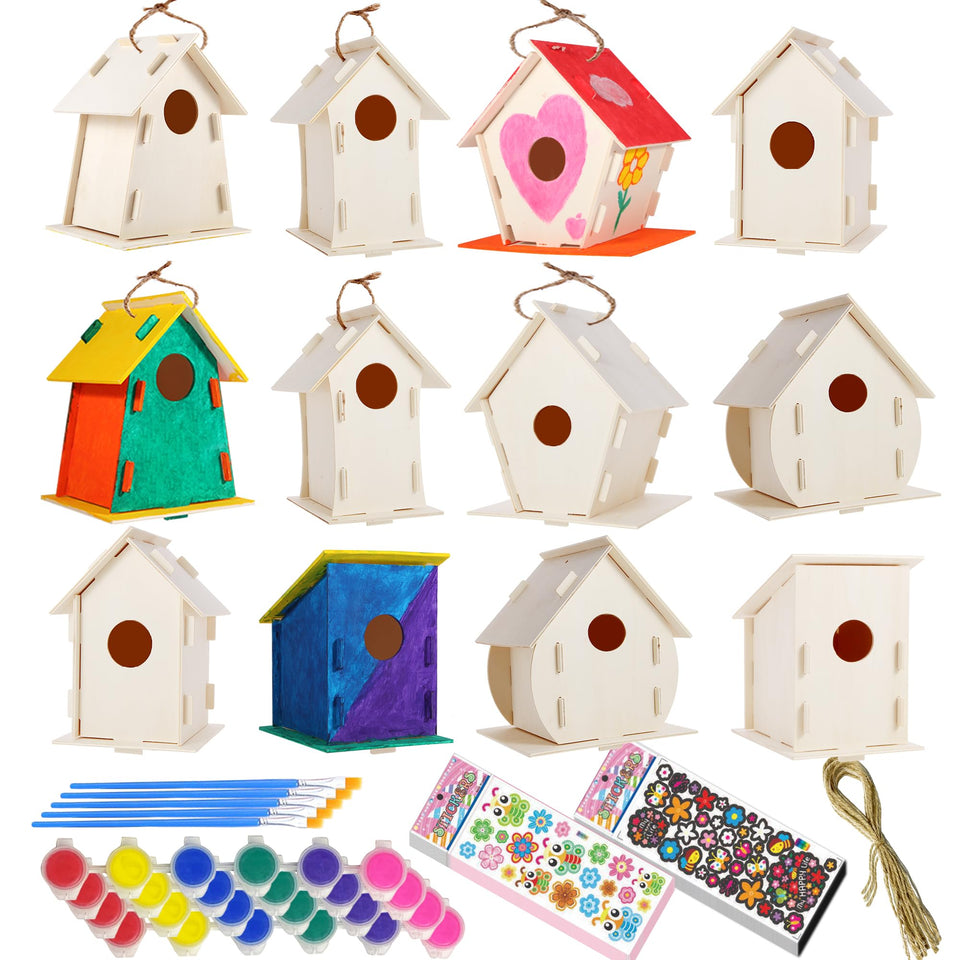 ILHSTY birdhouse kit wall assembly, an easy, mess-free project for kids.