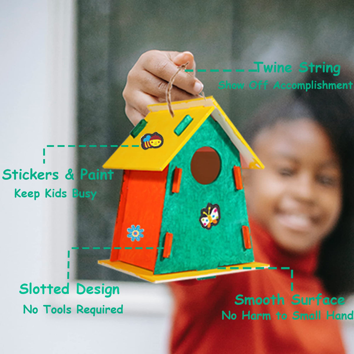 ILHSTY completed birdhouse hanging creates charming garden or window decor.