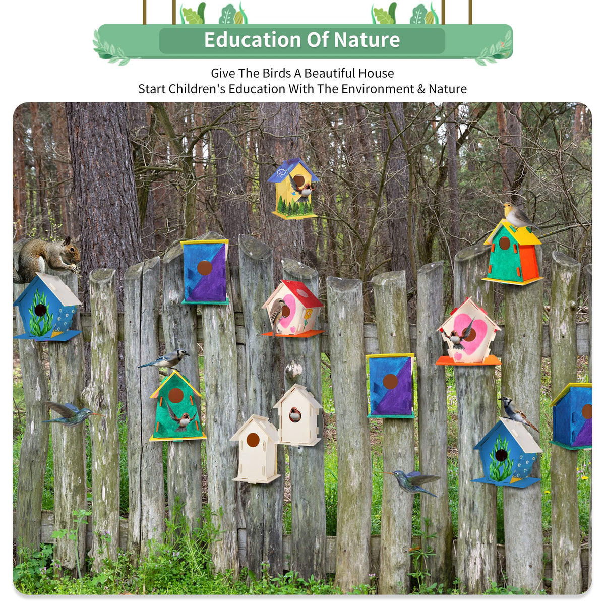 ILHSTY durable interlocking wooden bird houses stay sturdy after painting.