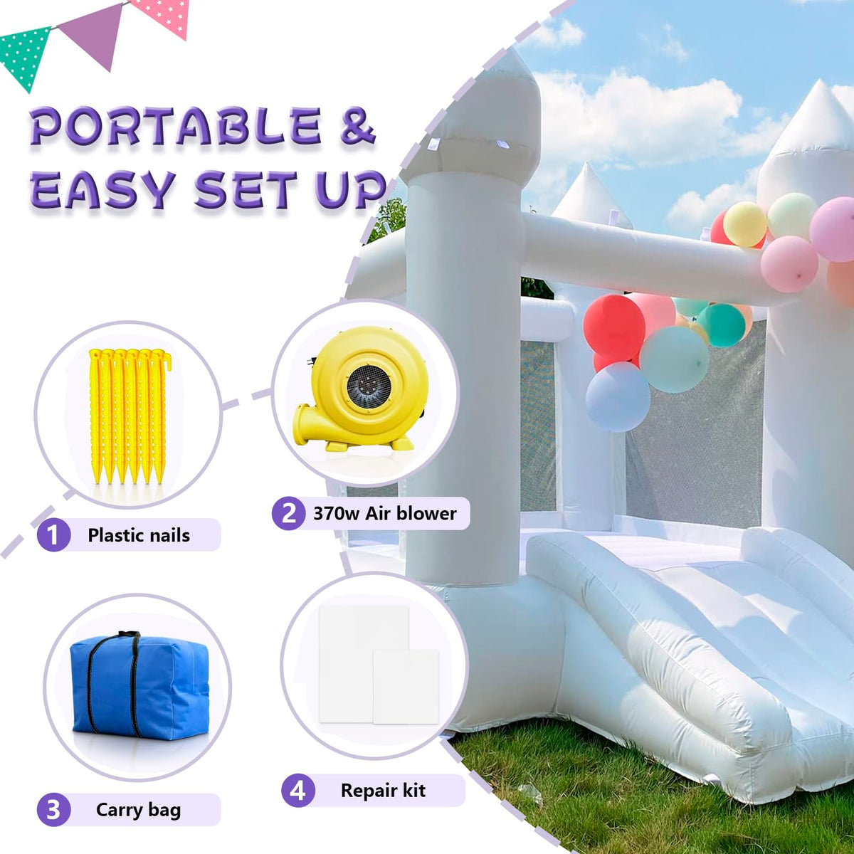 iLink-outer bounce house ball pit area encourages tactile, imaginative play