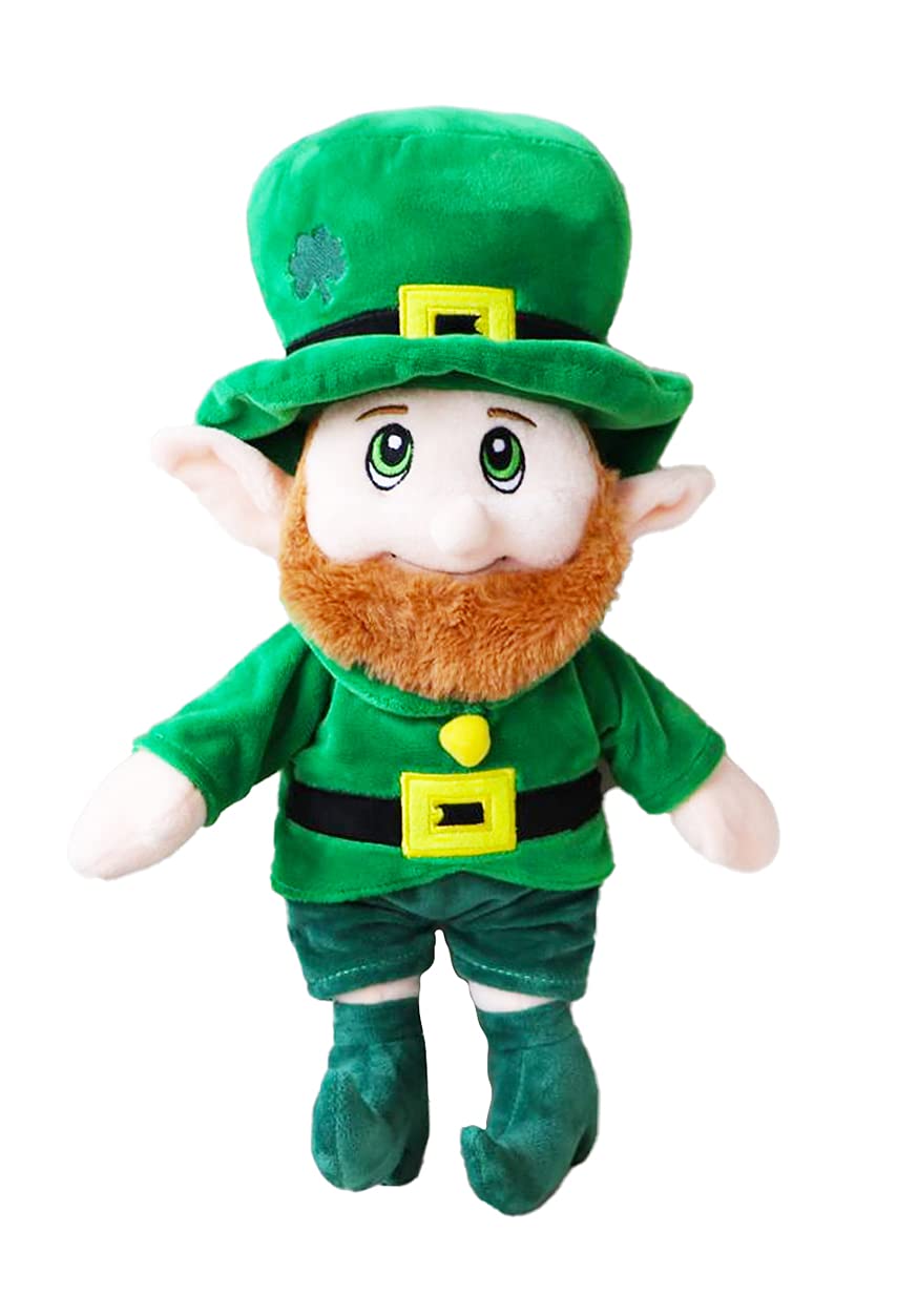 illuOKey Leprechaun plush face close-up highlights soft, cuddly texture for gentle play.