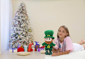 illuOKey Leprechaun plush jacket vest boots highlight festive attire for decoration.
