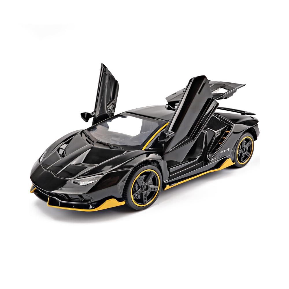 iLooboo Alloy Black Lambo front view diecast with detailed finish for display
