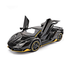 iLooboo Alloy Black Lambo front view diecast with detailed finish for display