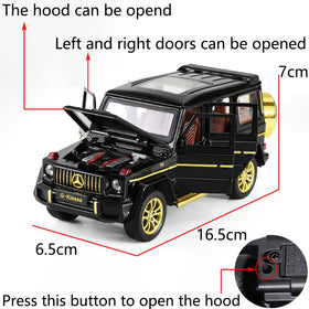 iLooboo G63 toy car with open doors, hood, and trunk for interactive play