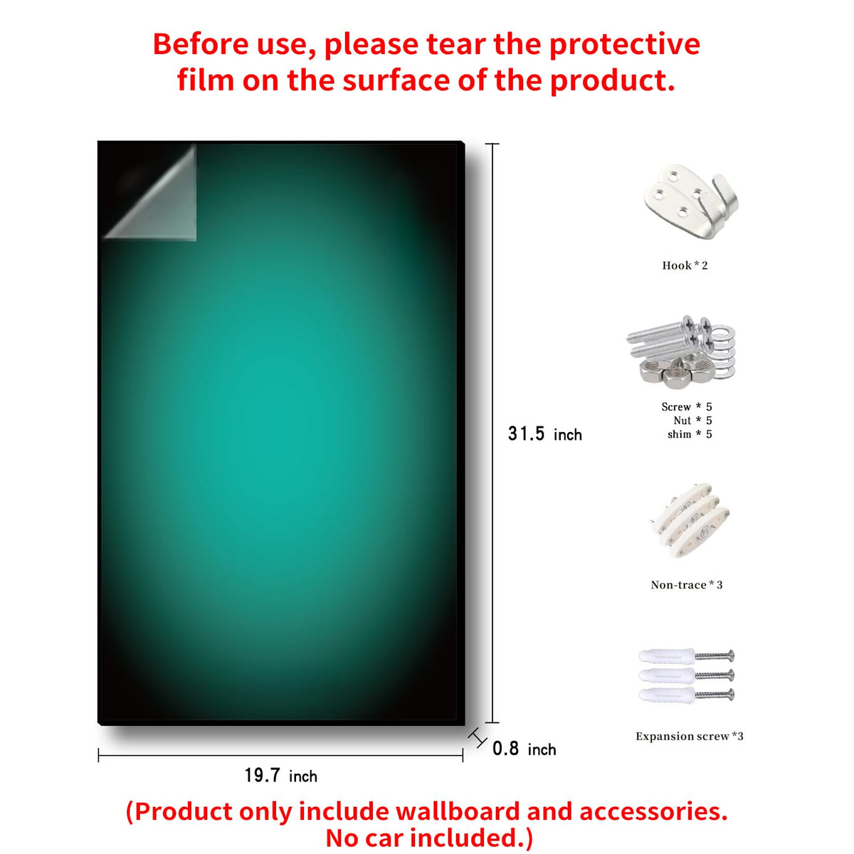 iluane display wallboard accessories-pack demonstrates quick mounting options with included hooks and screws
