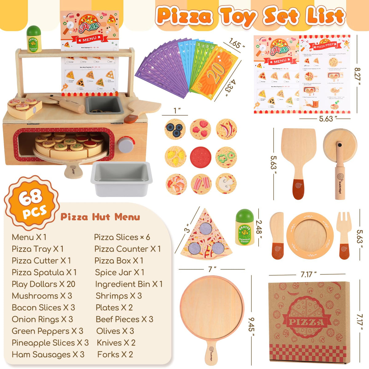iLuckinSpri pizza-box stores finished slices for easy cleanup and sharing.