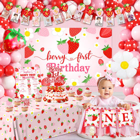 ILUIGGW 1-number strawberry foil balloon, adds a wow factor to decor