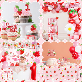 ILUIGGW strawberry cake topper, cute focal piece for celebration