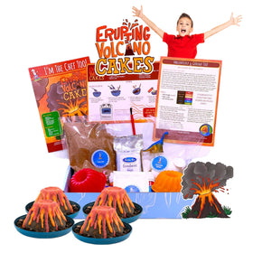 I'm The Chef Too! baking kit volcano eruption setup for engaging STEM activities.